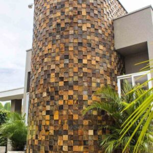 Mosaico Xadrez 10x10 Pedra Ferro